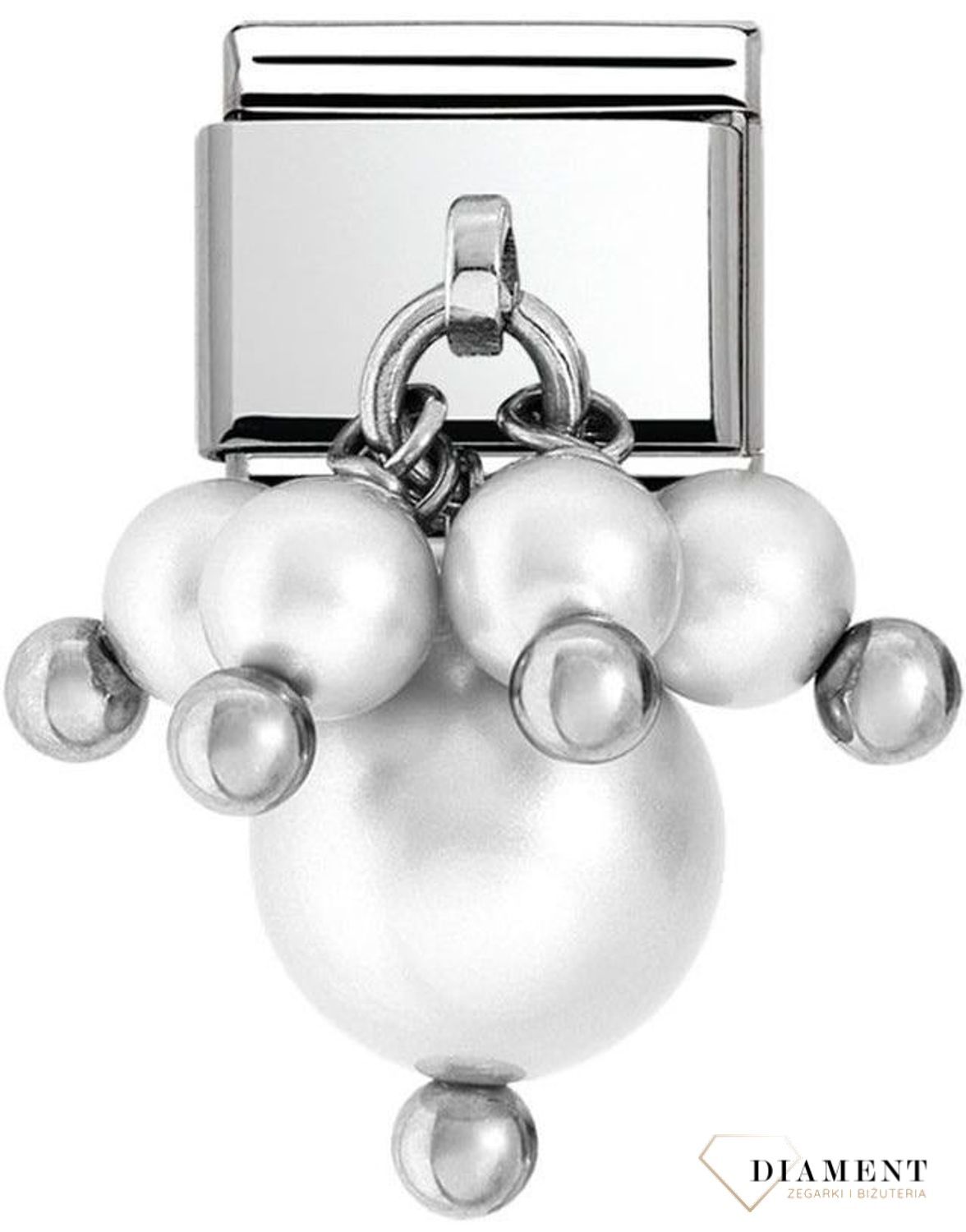 Nomination Link 925 zawieszka srebro 'Perły' 030609 01. Ponadczasowa biżuteria, pozwalająca każdej kobiecie skomponować bransoletkę wedle własnych upodobań, a następnie modyfikować ją poprzez dodawanie i zmienianie kolejnych.jpg